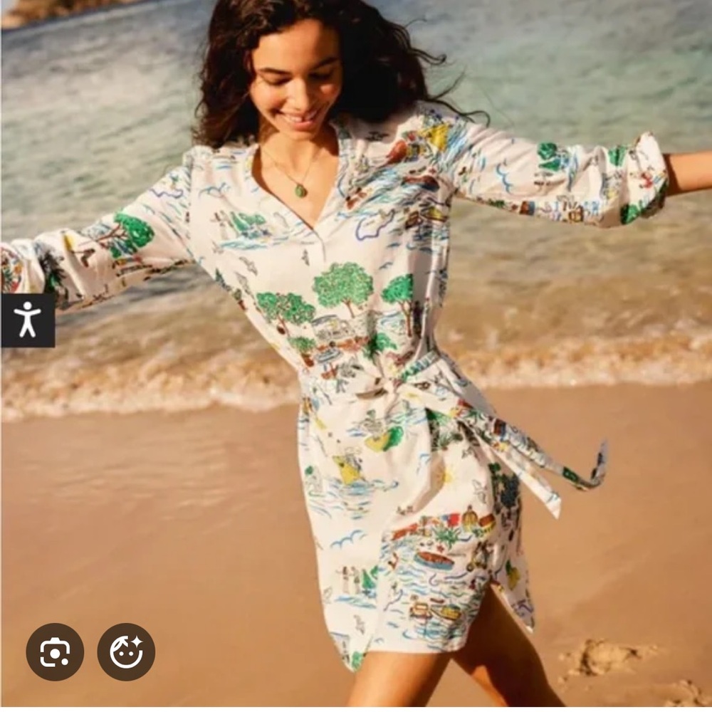 Boden Cleo Linen dress, NWT in Amalfi Coast pattern - Picture 2 of 7